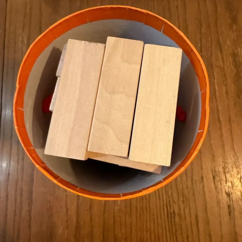 Jenga Original Wood Block Game Parker Brothers Orange Tube Complete 54 Blocks